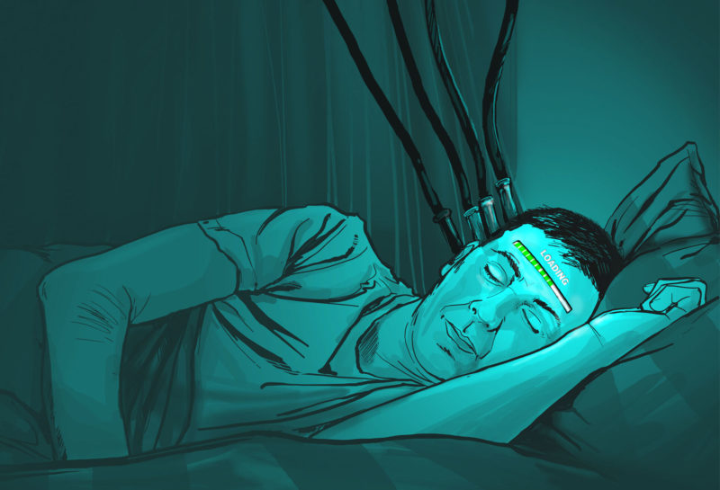 ilustracja sen mężczyzna ładowanie
