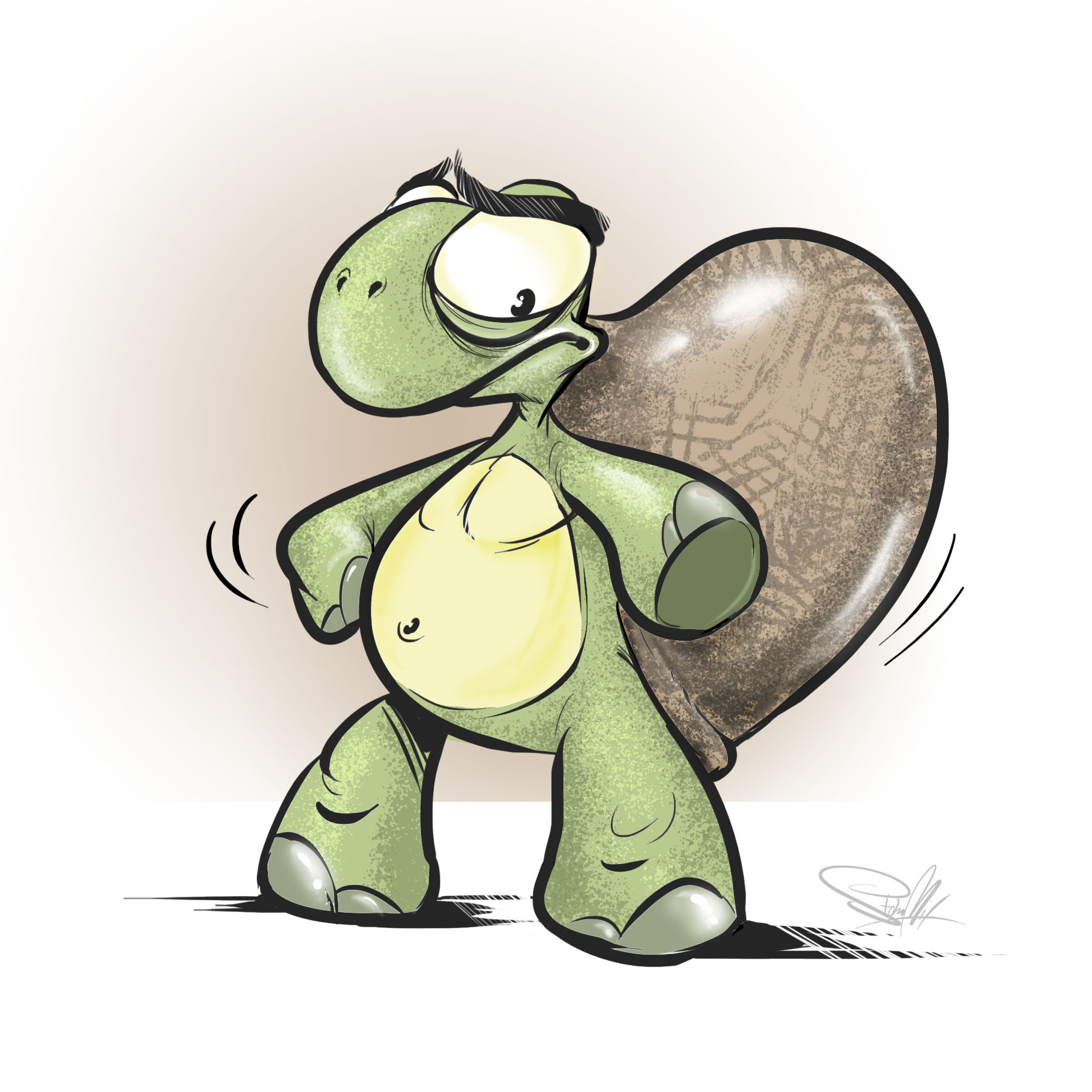 ilustracja zły żółw
